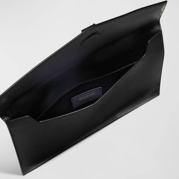 NEW! YSL Saint Laurent UPTOWN POUCH GRAIN DE POUDRE EMBOSSED LEATHER MSRP $725! - Picture 9 of 17